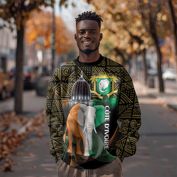 Personalized Cote dIvoire Independence Day Sweatshirt Ivory Coast Elephant African Pattern LT14