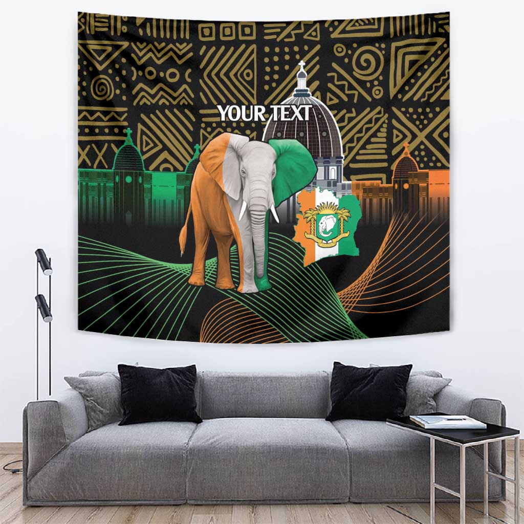 Personalized Cote dIvoire Independence Day Tapestry Ivory Coast Elephant African Pattern LT14
