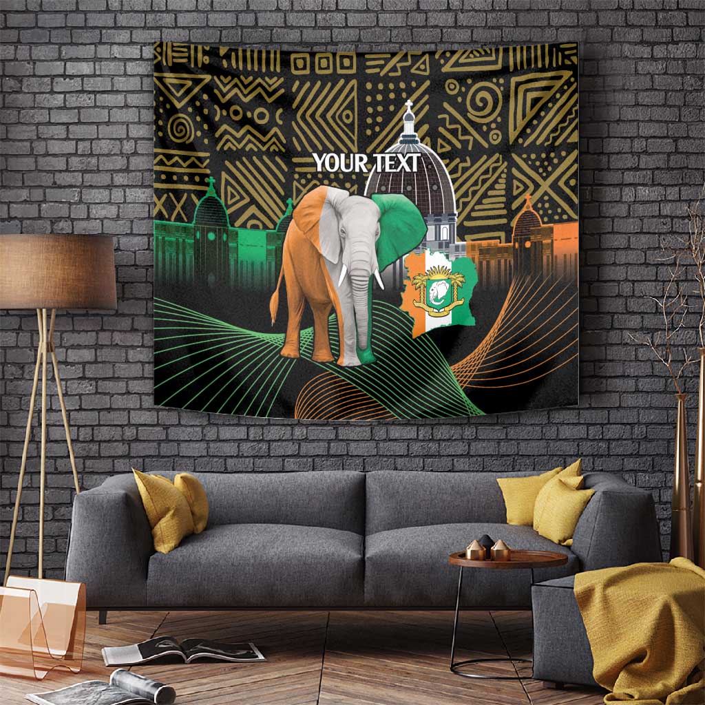 Personalized Cote dIvoire Independence Day Tapestry Ivory Coast Elephant African Pattern LT14