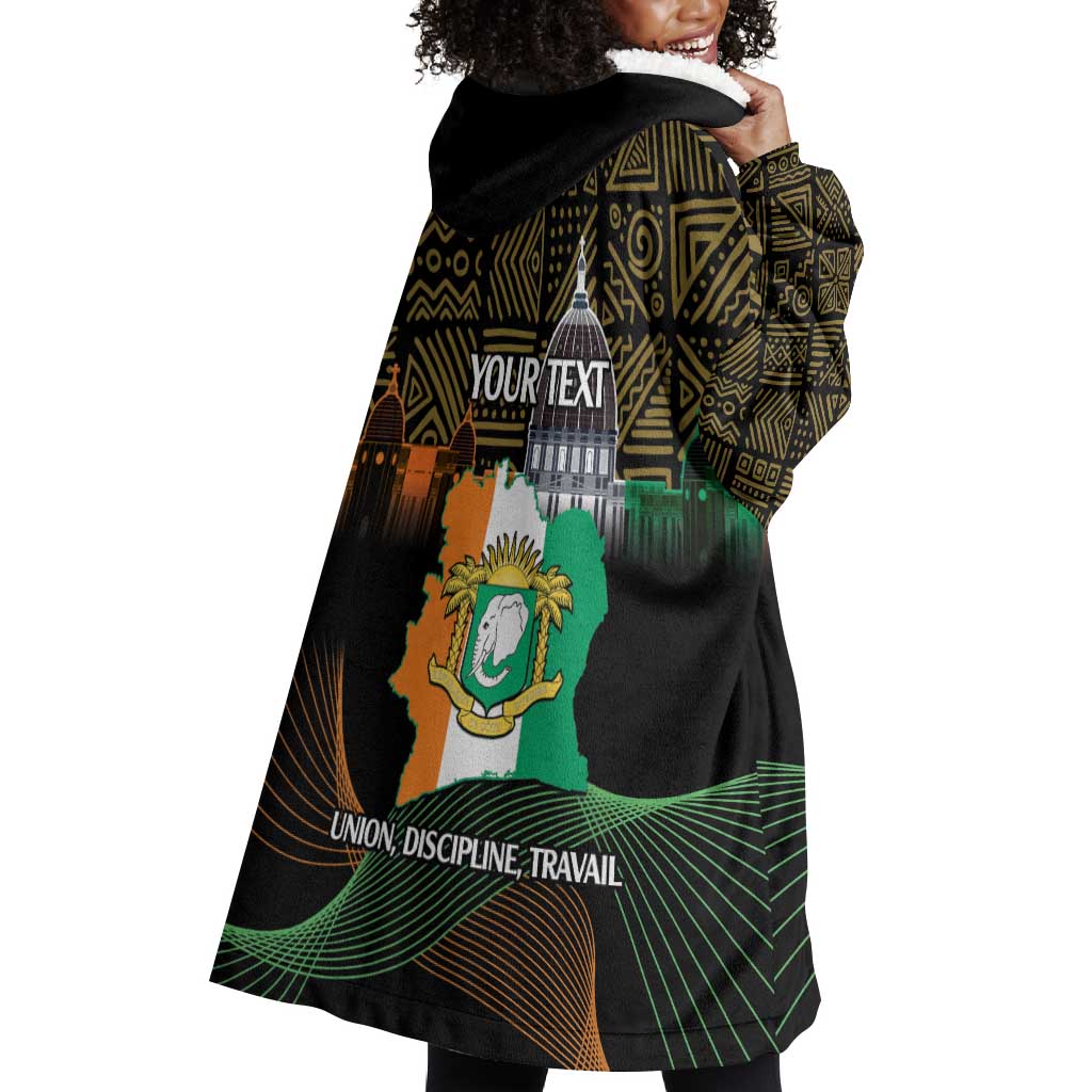 Personalized Cote dIvoire Independence Day Wearable Blanket Hoodie Ivory Coast Elephant African Pattern LT14