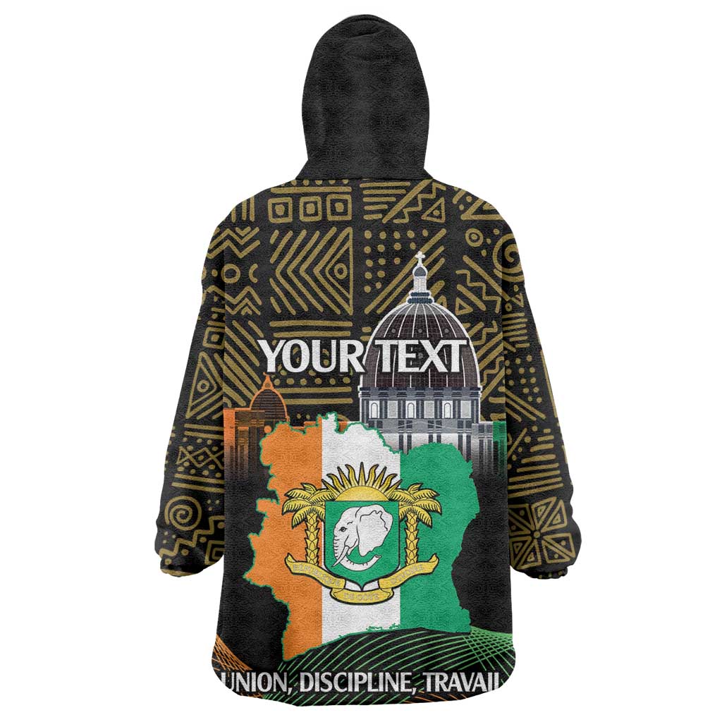 Personalized Cote dIvoire Independence Day Wearable Blanket Hoodie Ivory Coast Elephant African Pattern LT14