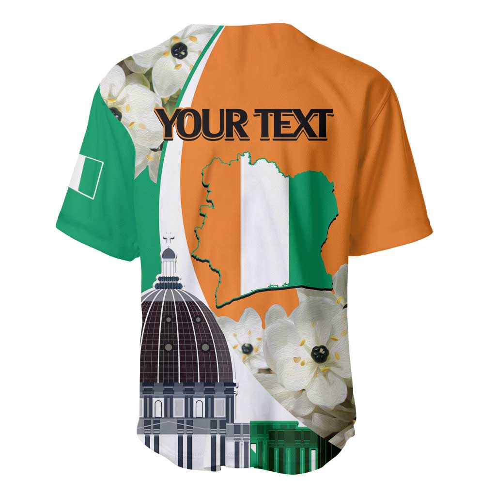 Personalized Ivory Coast Independence Day Baseball Jersey Ornithogalum Arabicum Happy 64 Years Anniversary LT14