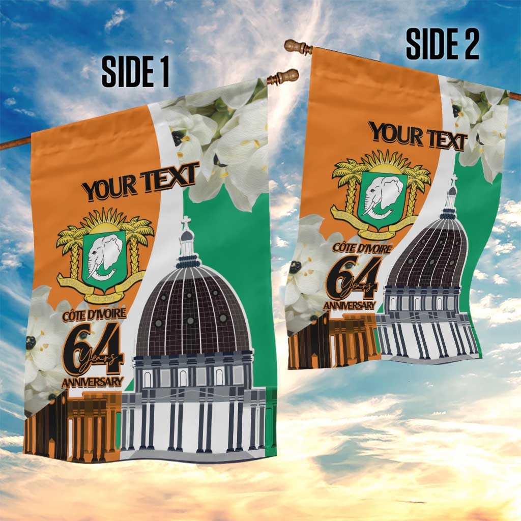 Personalized Ivory Coast Independence Day Garden Flag Ornithogalum Arabicum Happy 64 Years Anniversary LT14