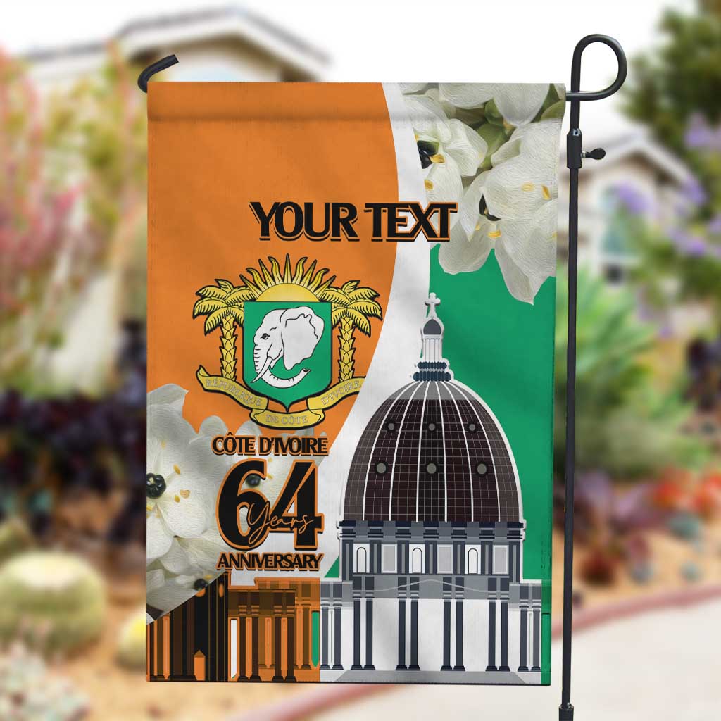 Personalized Ivory Coast Independence Day Garden Flag Ornithogalum Arabicum Happy 64 Years Anniversary LT14