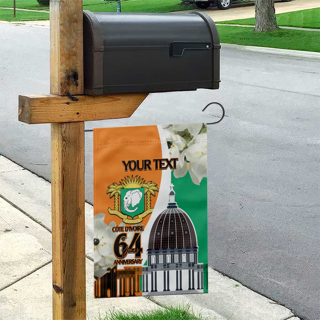 Personalized Ivory Coast Independence Day Garden Flag Ornithogalum Arabicum Happy 64 Years Anniversary LT14