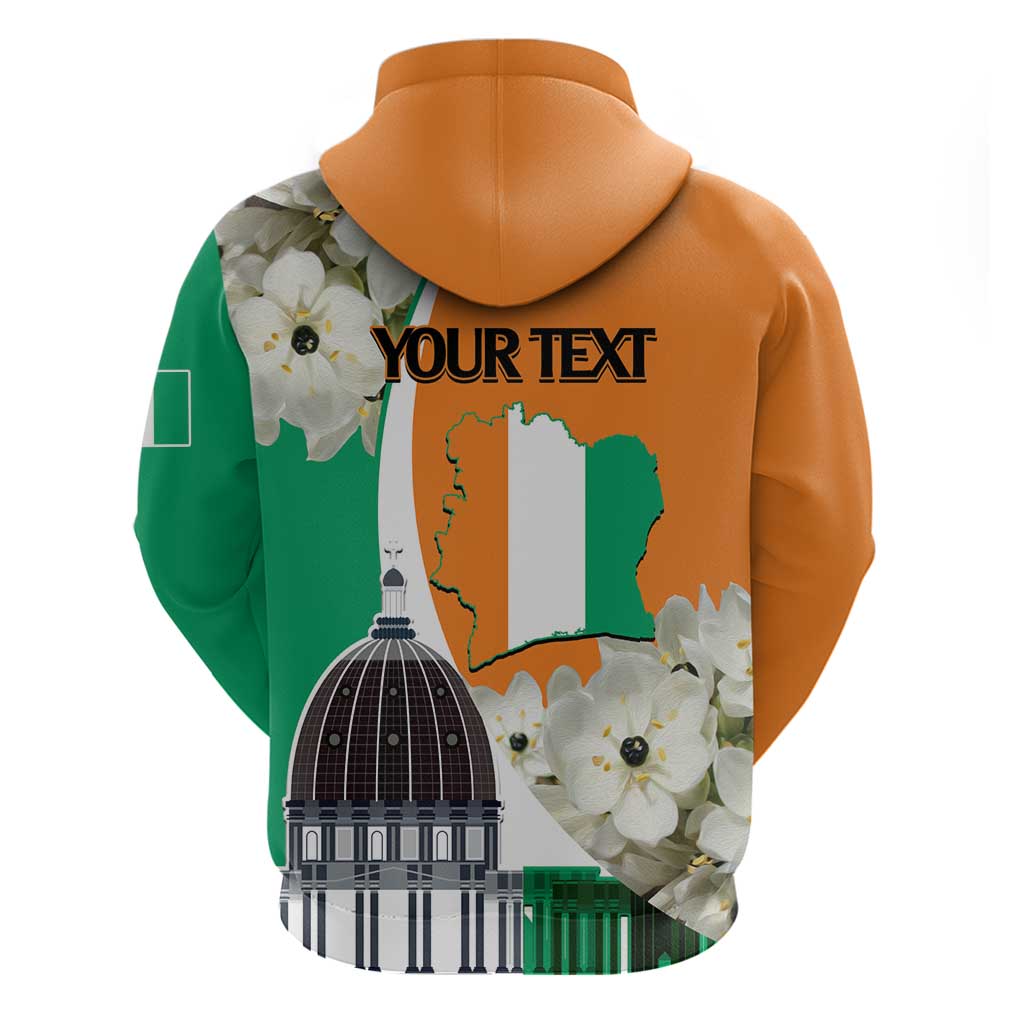 Personalized Ivory Coast Independence Day Hoodie Ornithogalum Arabicum Happy 64 Years Anniversary LT14