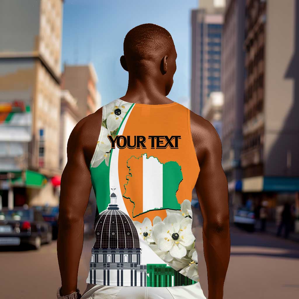 Personalized Ivory Coast Independence Day Men Tank Top Ornithogalum Arabicum Happy 64 Years Anniversary LT14