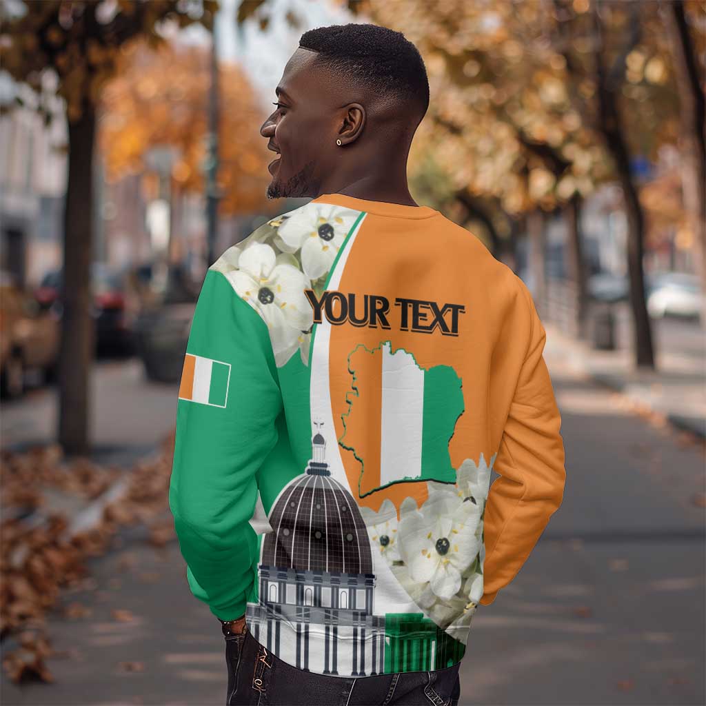 Personalized Ivory Coast Independence Day Sweatshirt Ornithogalum Arabicum Happy 64 Years Anniversary LT14