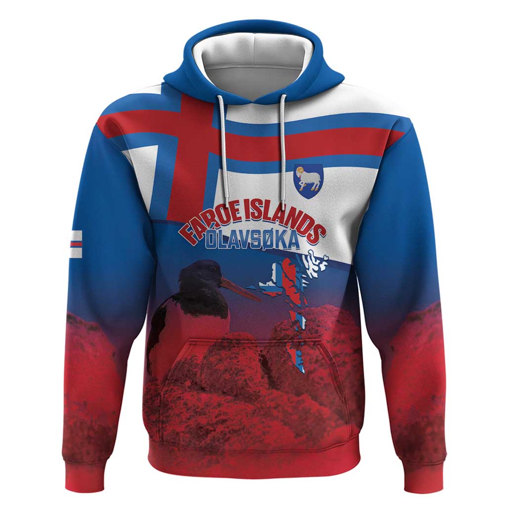 Faroe Islands National Day Hoodie Olavsoka Faroes Map With Tjaldur LT14