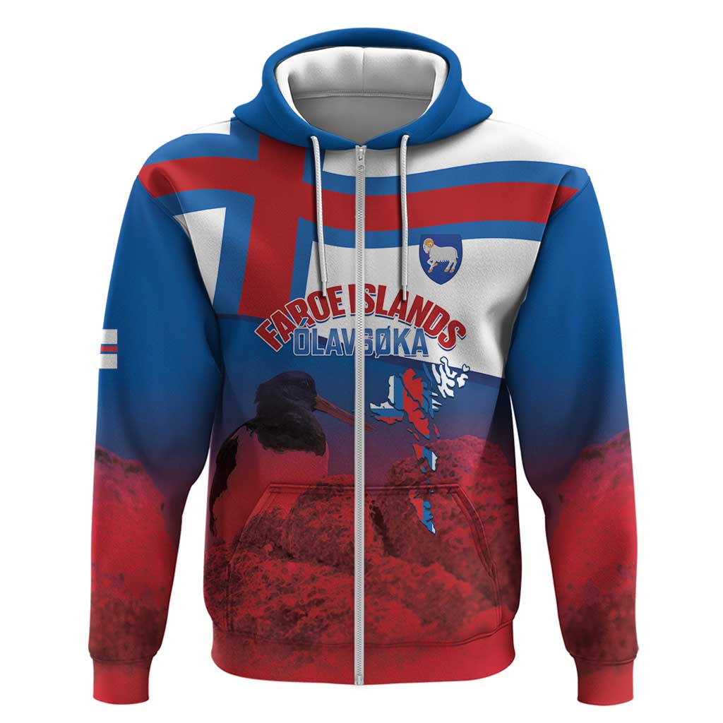Faroe Islands National Day Hoodie Olavsoka Faroes Map With Tjaldur LT14