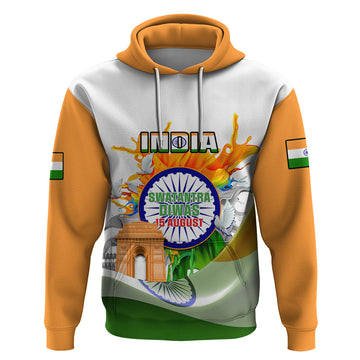Custom India Hoodie Swatantra Diwas Happy Indian Independence Day LT14