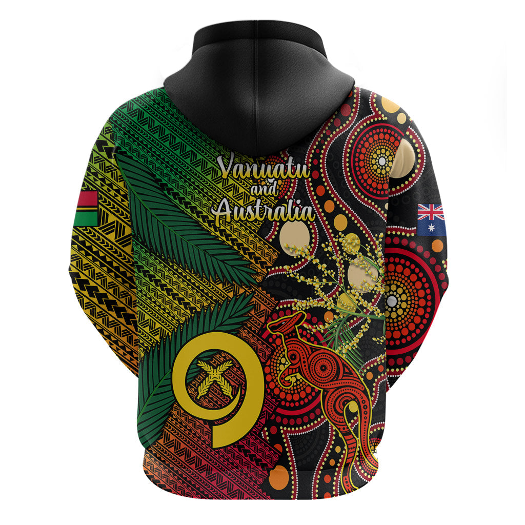 Vanuatu and Australia Hoodie Vanuatuan Polynesian Mix Aussie Aboriginal Art LT14