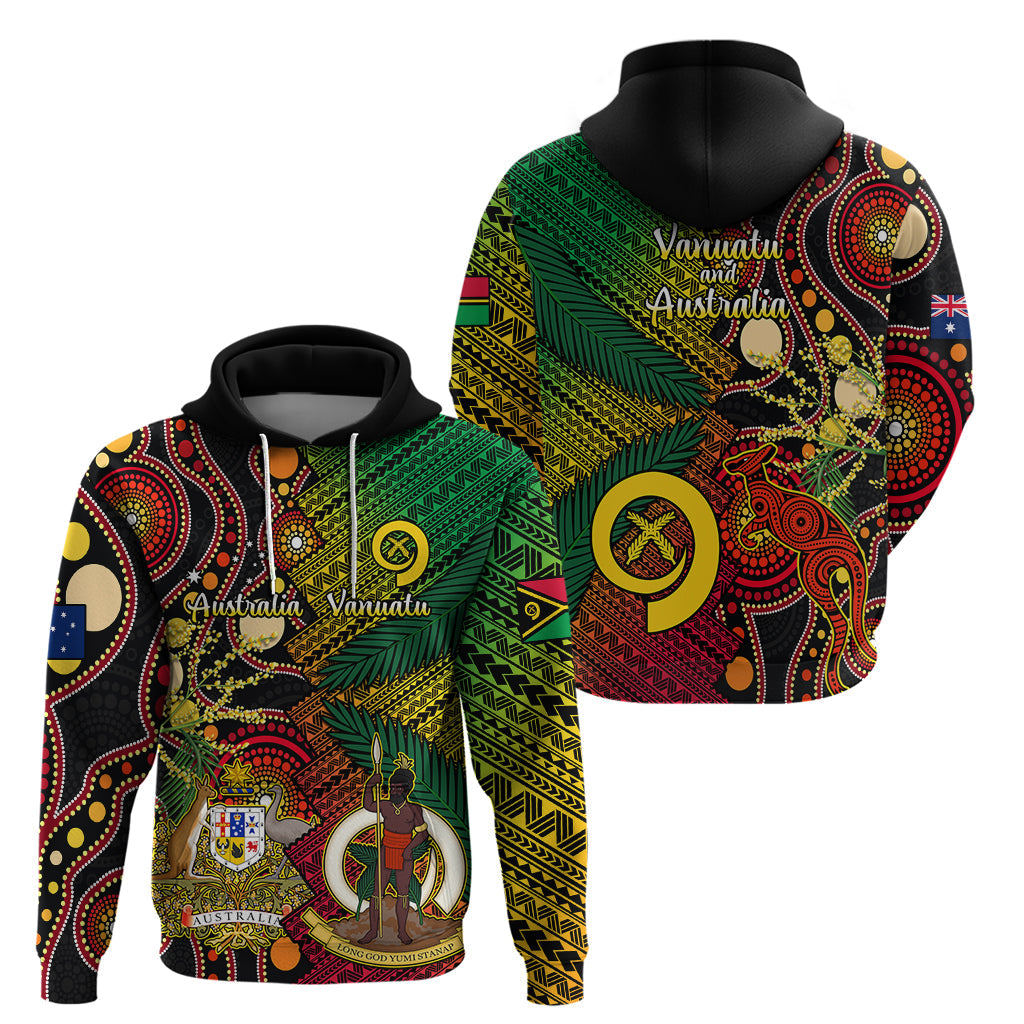 Vanuatu and Australia Hoodie Vanuatuan Polynesian Mix Aussie Aboriginal Art LT14