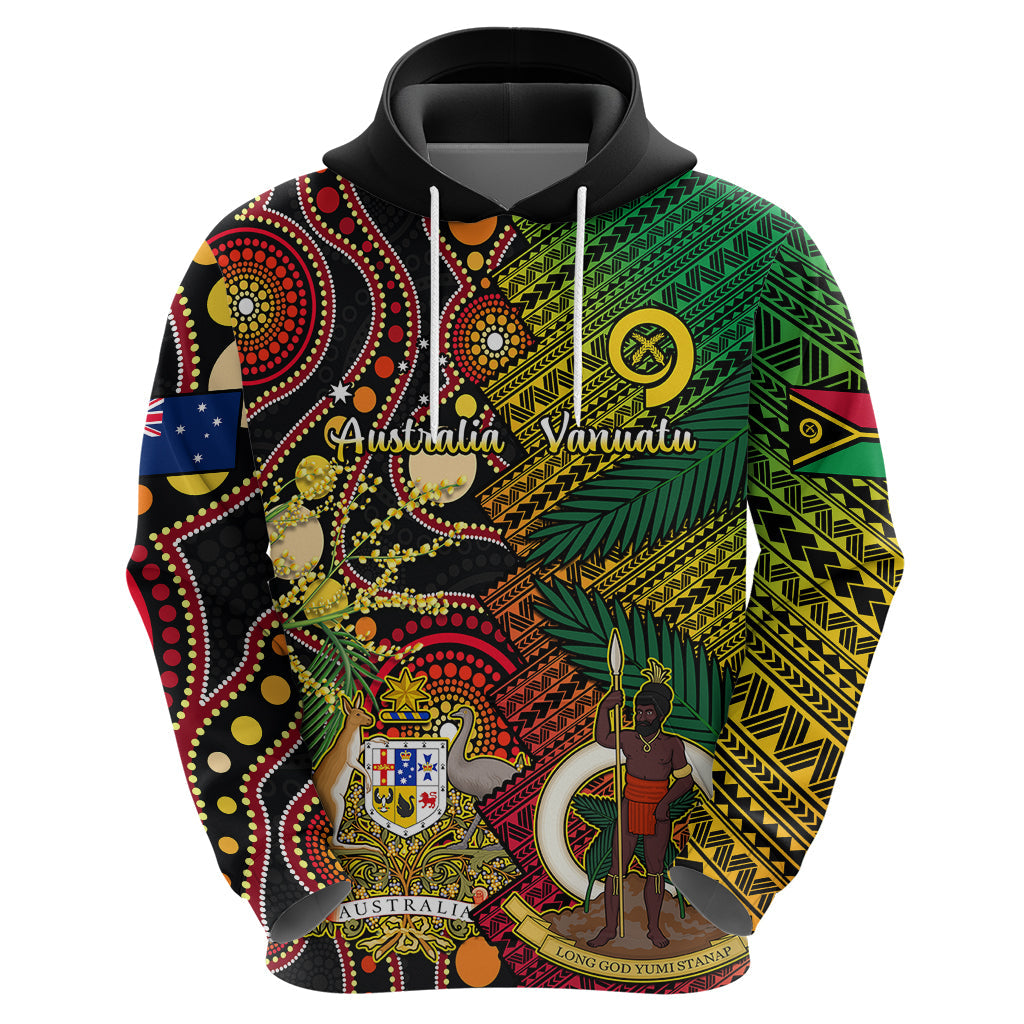 Vanuatu and Australia Hoodie Vanuatuan Polynesian Mix Aussie Aboriginal Art LT14