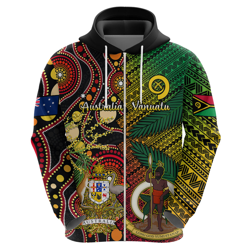 Vanuatu and Australia Hoodie Vanuatuan Polynesian Mix Aussie Aboriginal Art LT14