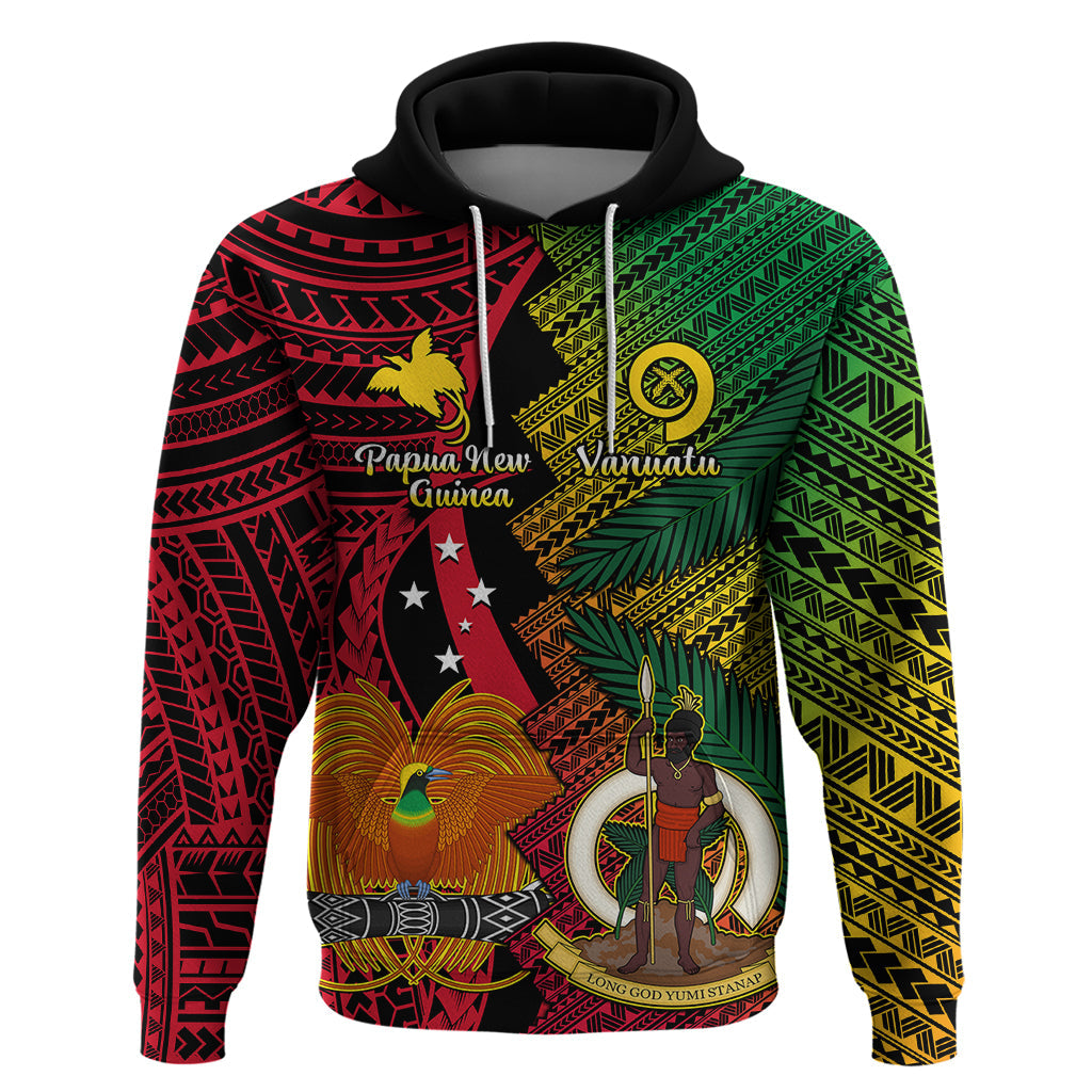 Vanuatu and Papua New Guinea Hoodie Vanuatuan With PNG Polynesian Pattern LT14