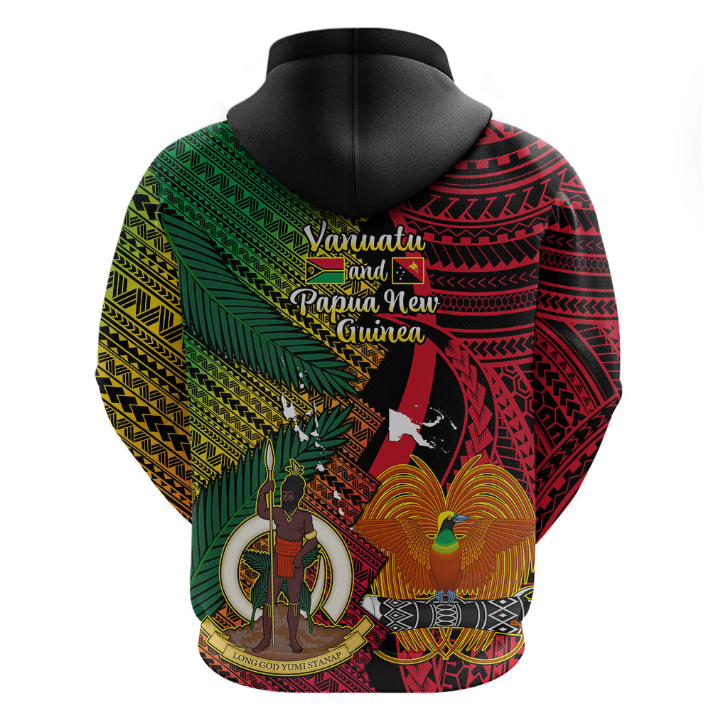 Vanuatu and Papua New Guinea Hoodie Vanuatuan With PNG Polynesian Pattern LT14