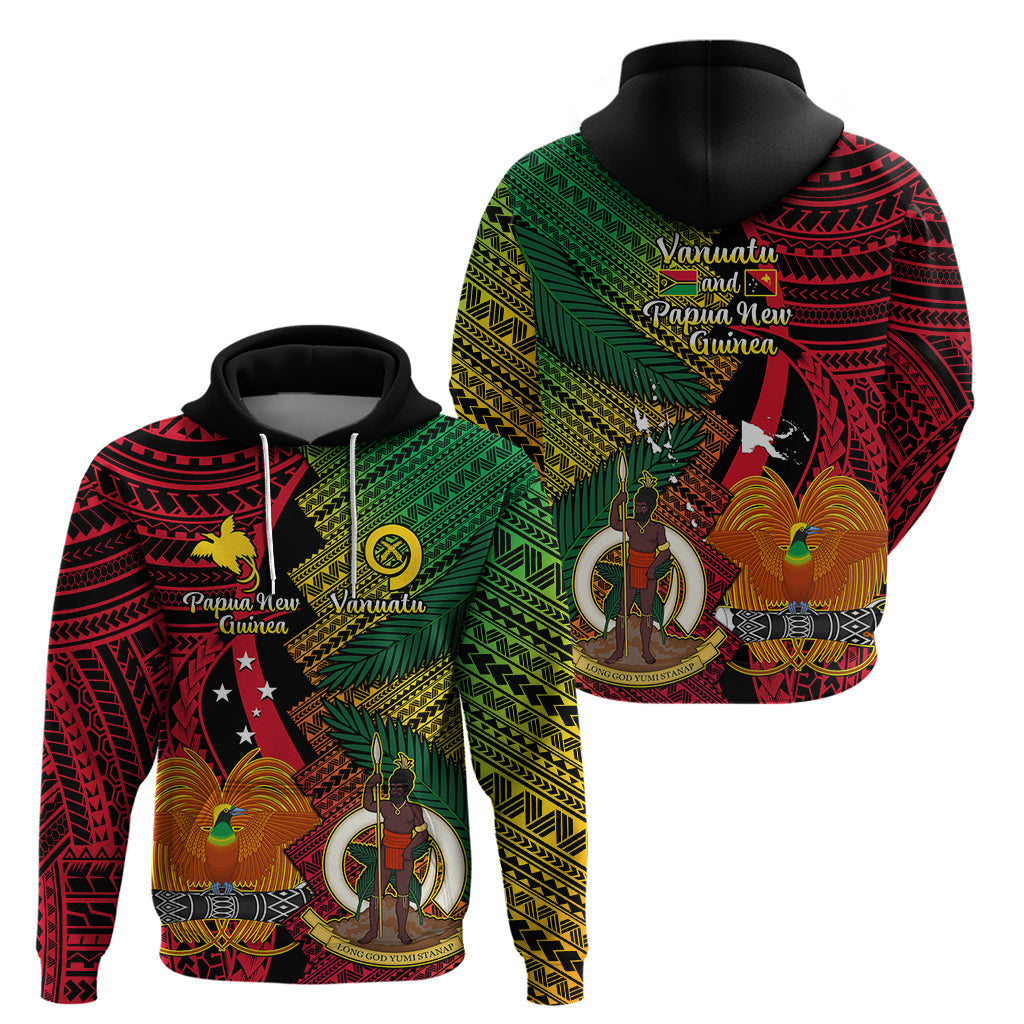 Vanuatu and Papua New Guinea Hoodie Vanuatuan With PNG Polynesian Pattern LT14