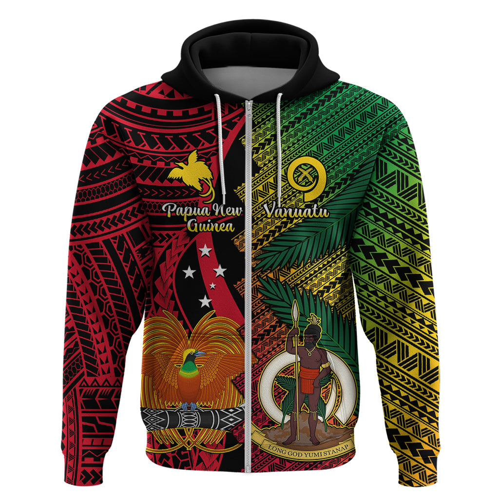 Vanuatu and Papua New Guinea Hoodie Vanuatuan With PNG Polynesian Pattern LT14