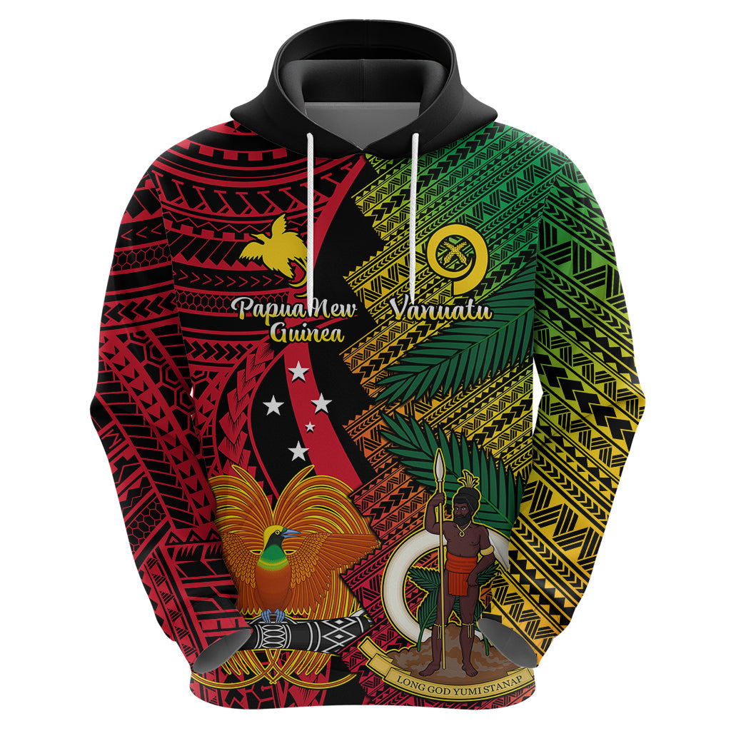 Vanuatu and Papua New Guinea Hoodie Vanuatuan With PNG Polynesian Pattern LT14