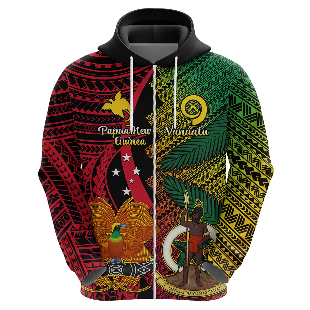 Vanuatu and Papua New Guinea Hoodie Vanuatuan With PNG Polynesian Pattern LT14