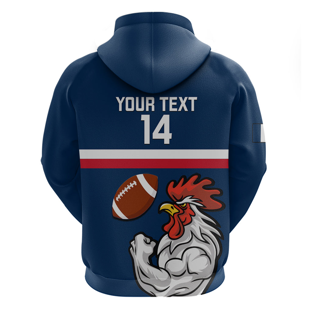 Custom France Rugby Hoodie World Cup Allez Les Bleus 2023 Mascot LT14