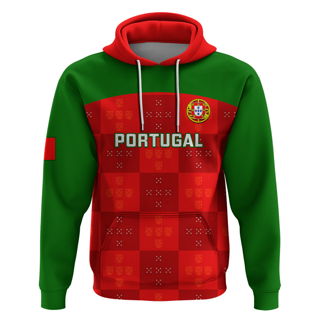 Custom Portugal Rugby Hoodie Go Wolves Mix Coat Of Arms LT14