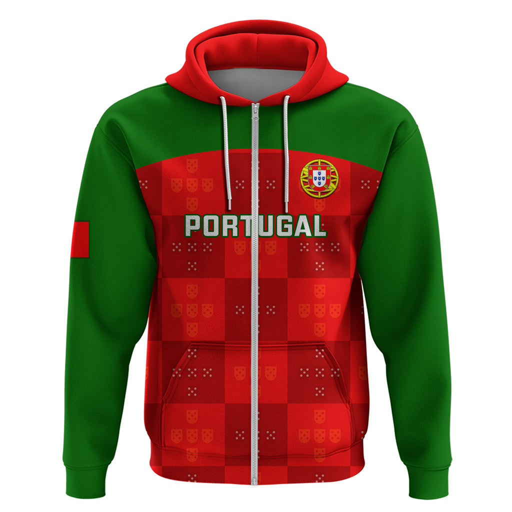 Custom Portugal Rugby Hoodie Go Wolves Mix Coat Of Arms LT14