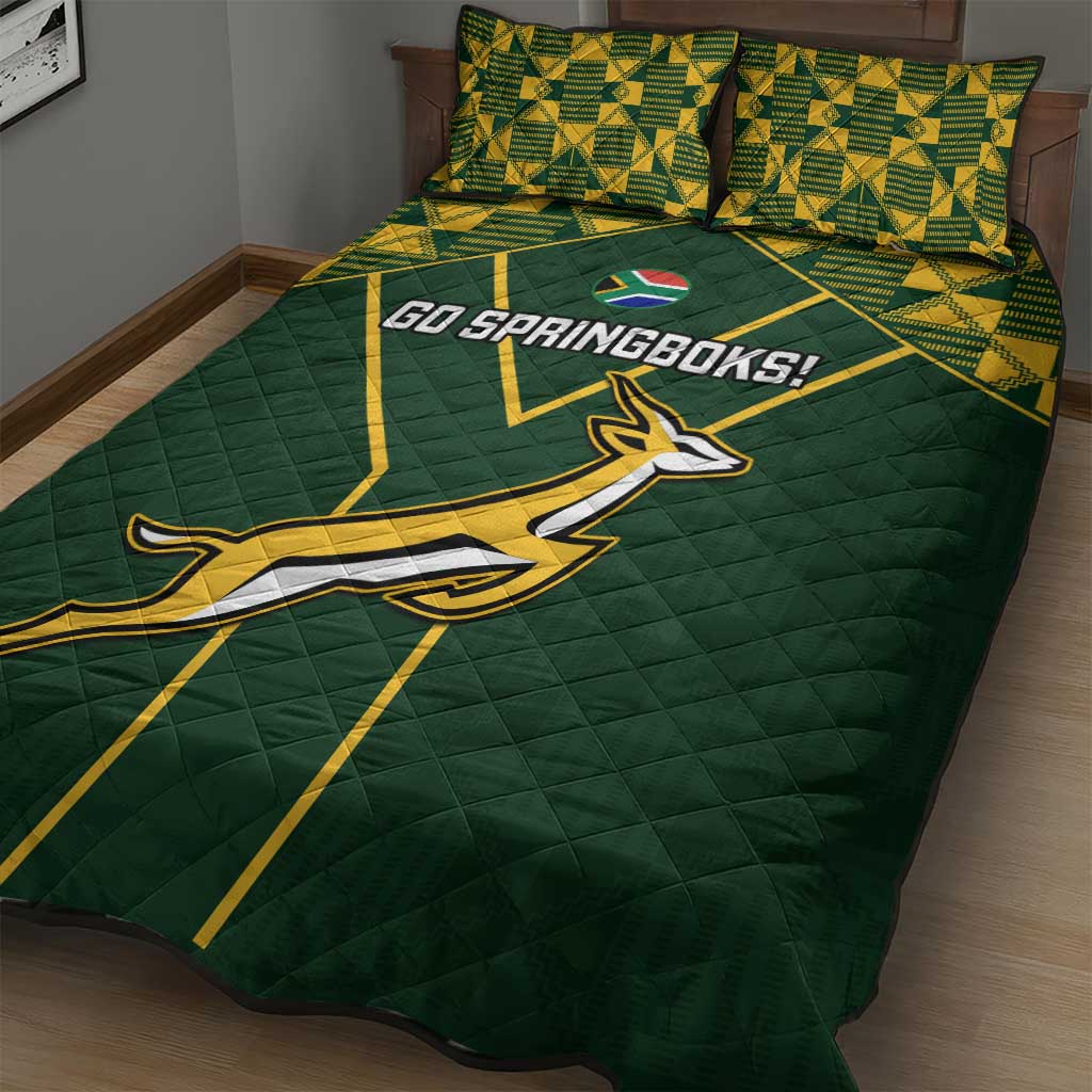 South Africa Rugby Quilt Bed Set Go Champions Springboks LT14