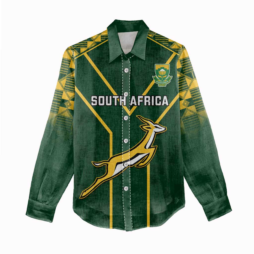 South Africa Rugby Women Casual Shirt Go Champions Springboks LT14
