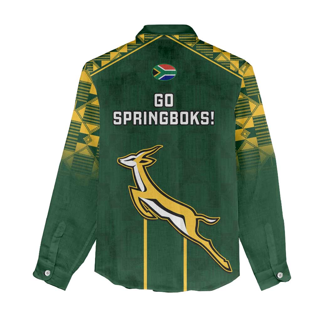 South Africa Rugby Women Casual Shirt Go Champions Springboks LT14