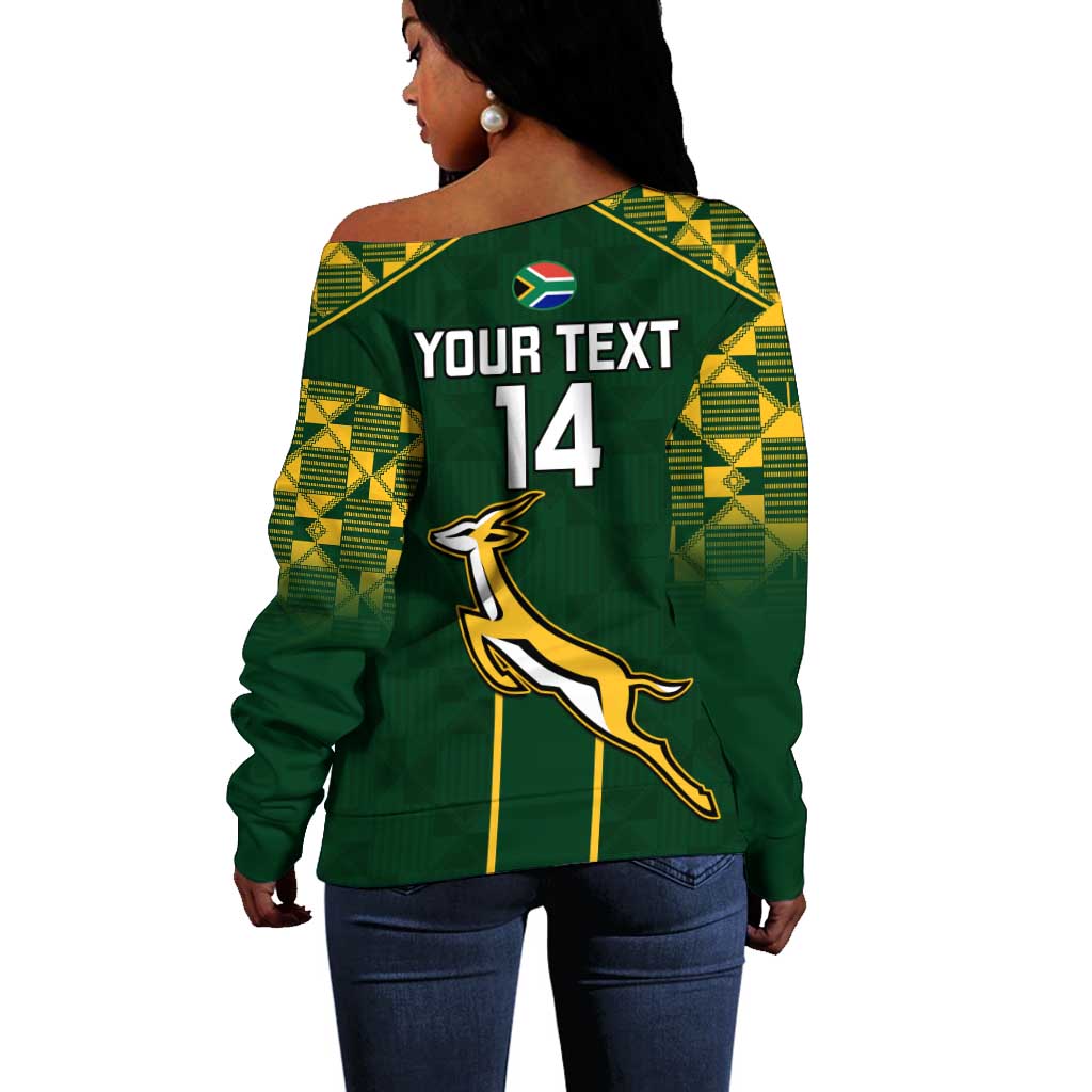 Custom South Africa Rugby Off Shoulder Sweater Go Champions Springboks LT14