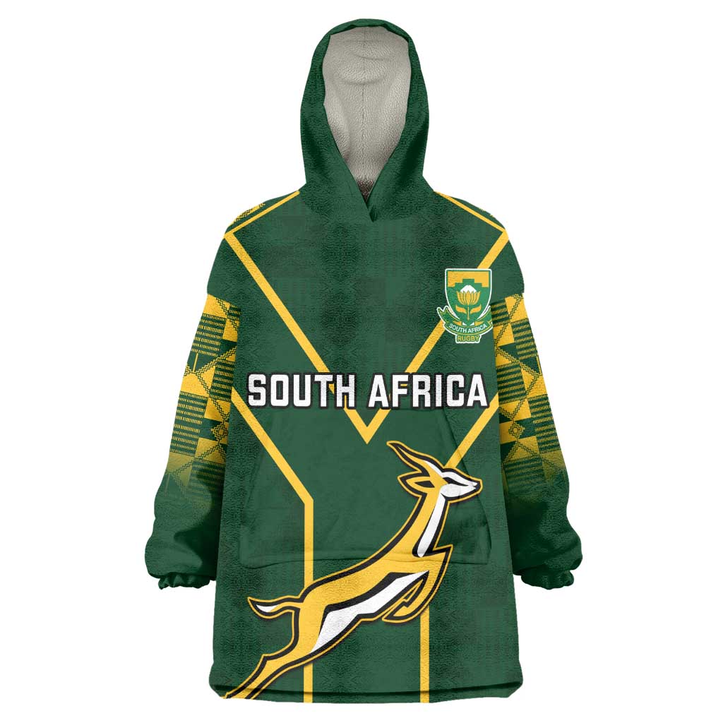 Custom South Africa Rugby Wearable Blanket Hoodie Go Champions Springboks LT14
