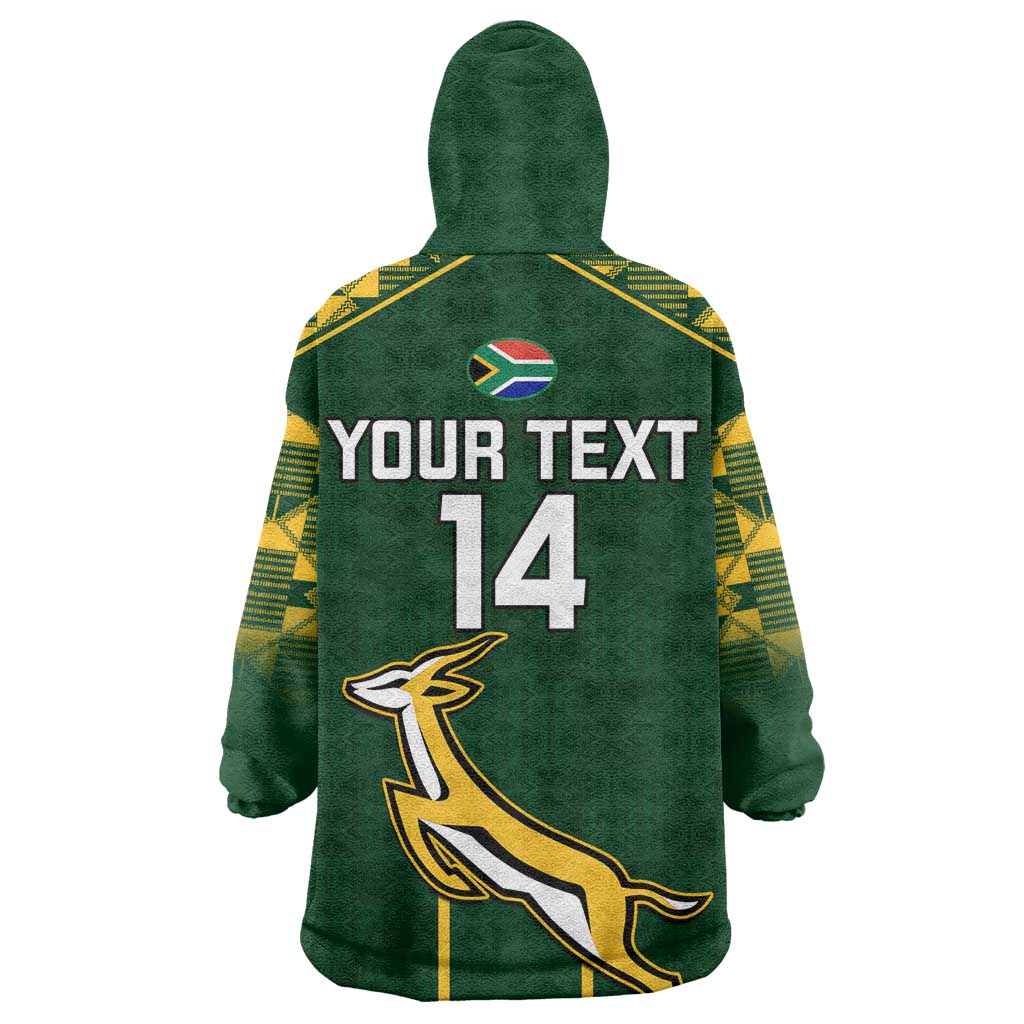 Custom South Africa Rugby Wearable Blanket Hoodie Go Champions Springboks LT14