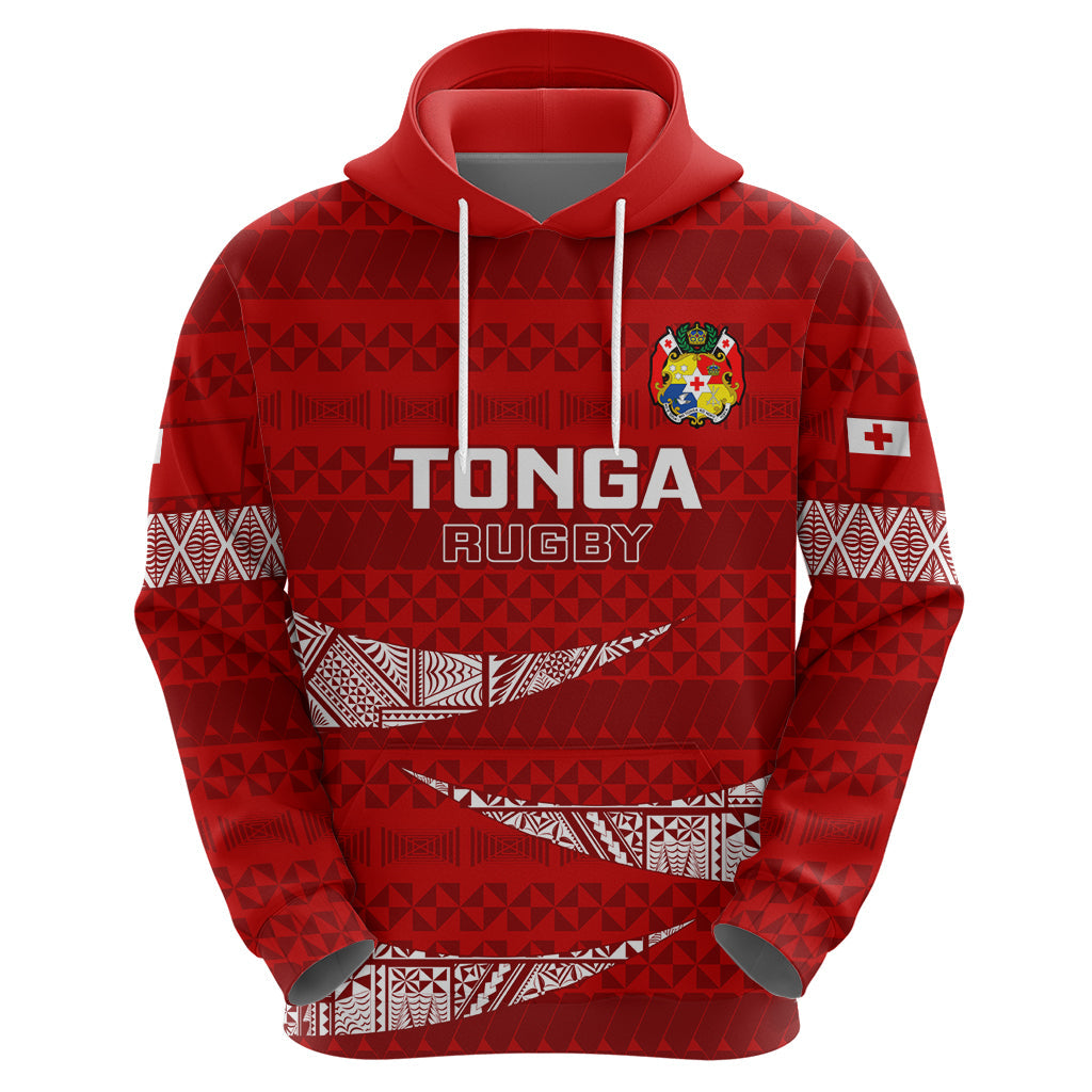 Tonga Rugby Hoodie 2023 Ikale Tahi Tongan Ngatu Pattern LT14