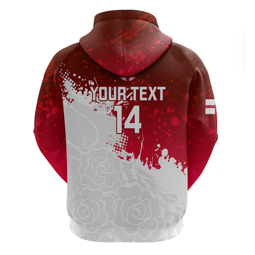Custom England Rugby Hoodie 2023 Go Champions World Cup Red Rose LT14
