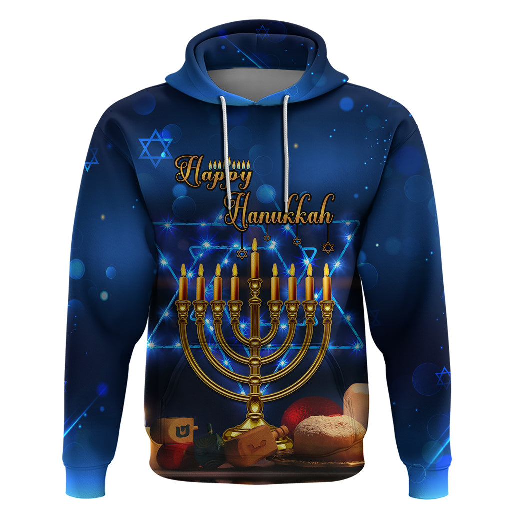 Personalised Hanukkah Hoodie Menorah Happy Jewish Holiday LT14