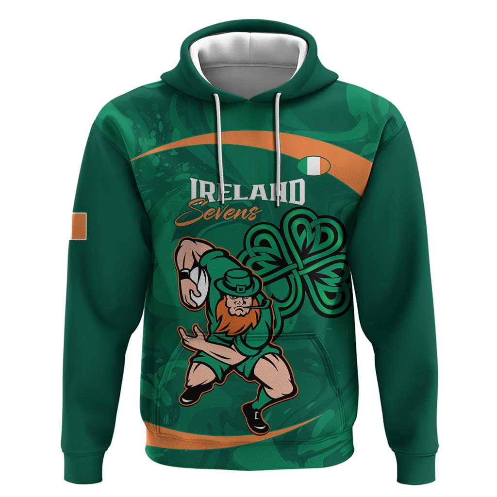 Custom Ireland Rugby Sevens Hoodie Go Champions Irish Shamrock LT14
