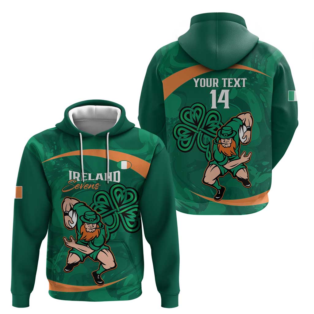 Custom Ireland Rugby Sevens Hoodie Go Champions Irish Shamrock LT14
