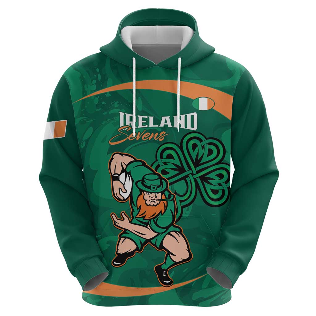 Custom Ireland Rugby Sevens Hoodie Go Champions Irish Shamrock LT14