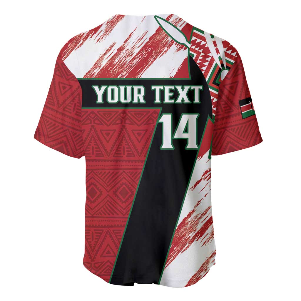 Custom Kenya Rugby Sevens Baseball Jersey Maasai Shield With African Pattern LT14