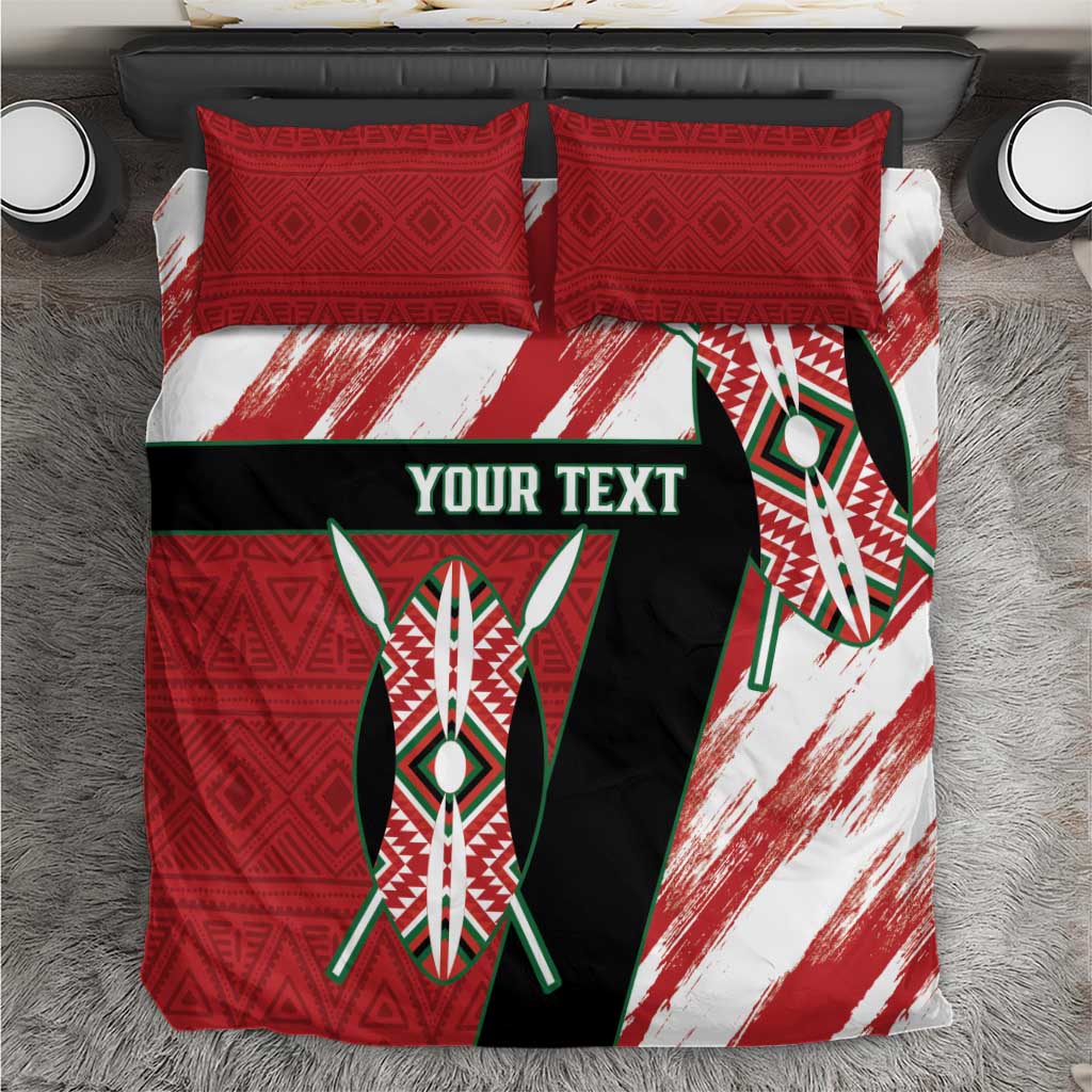 Custom Kenya Rugby Sevens Bedding Set Maasai Shield With African Pattern LT14