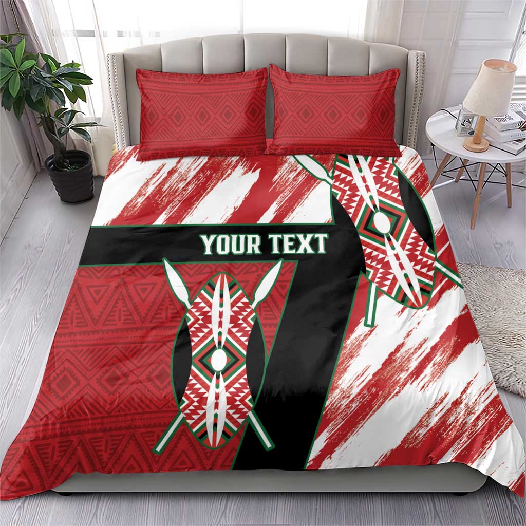 Custom Kenya Rugby Sevens Bedding Set Maasai Shield With African Pattern LT14