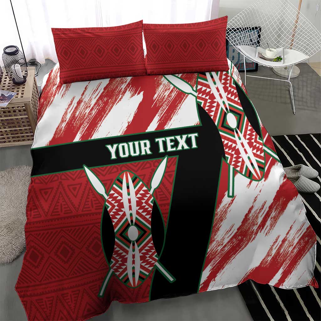 Custom Kenya Rugby Sevens Bedding Set Maasai Shield With African Pattern LT14