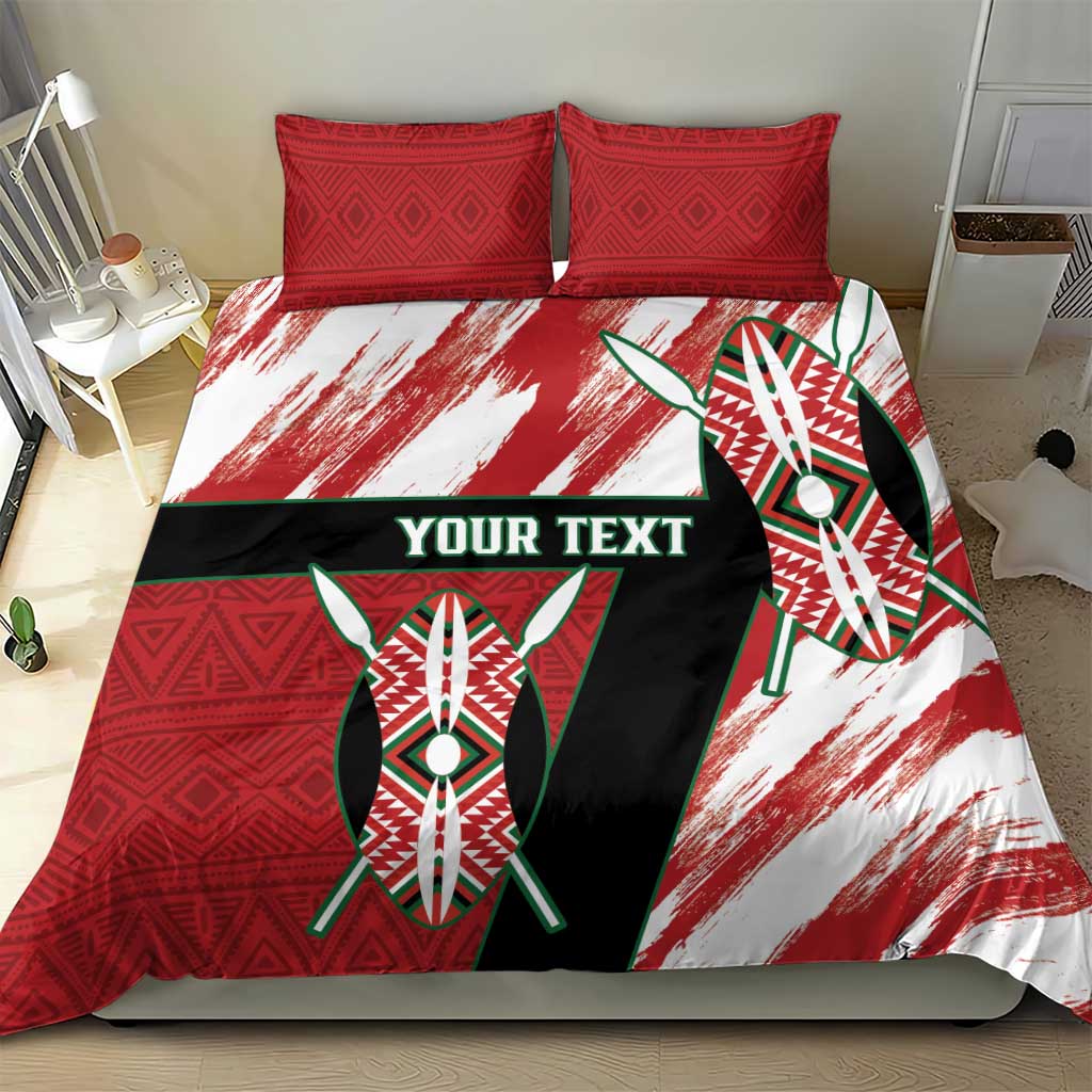 Custom Kenya Rugby Sevens Bedding Set Maasai Shield With African Pattern LT14