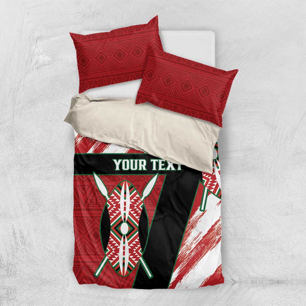 Custom Kenya Rugby Sevens Bedding Set Maasai Shield With African Pattern LT14