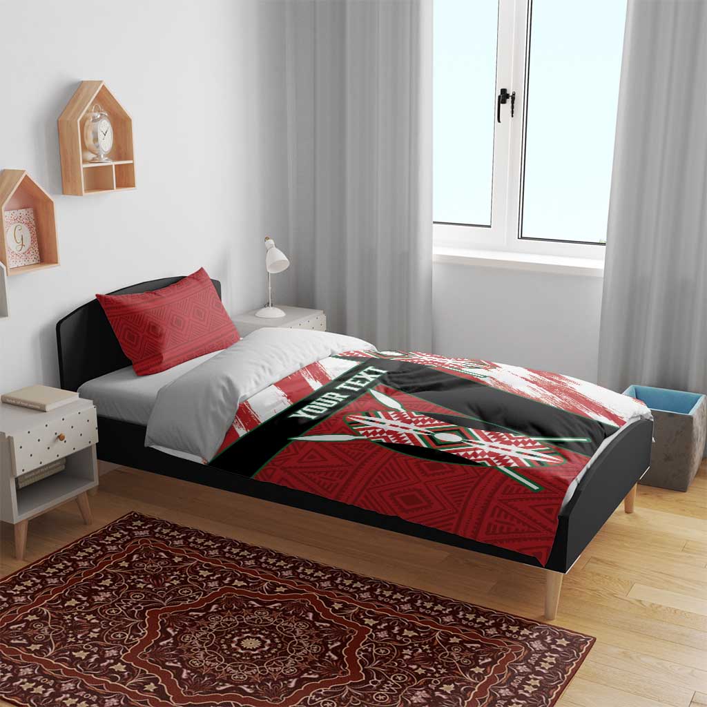 Custom Kenya Rugby Sevens Bedding Set Maasai Shield With African Pattern LT14