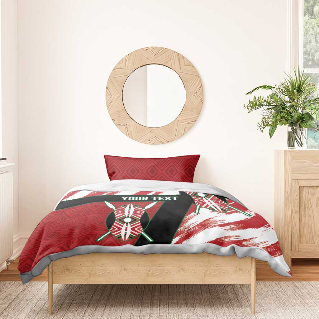 Custom Kenya Rugby Sevens Bedding Set Maasai Shield With African Pattern LT14