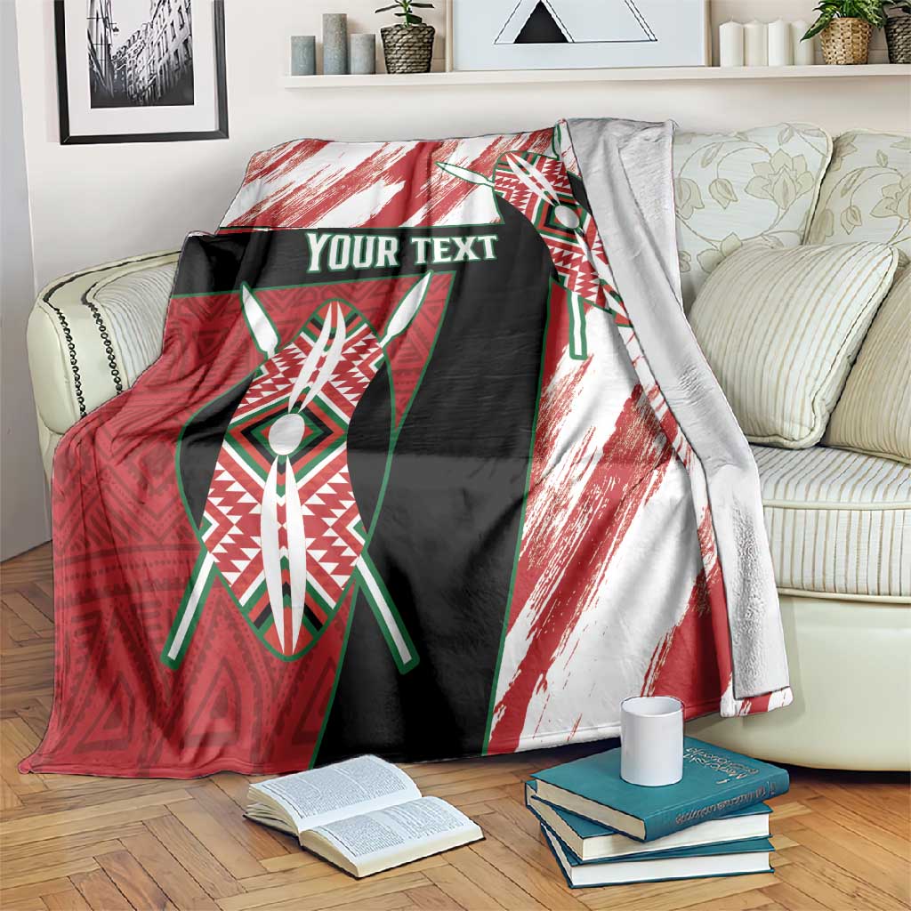 Custom Kenya Rugby Sevens Blanket Maasai Shield With African Pattern LT14