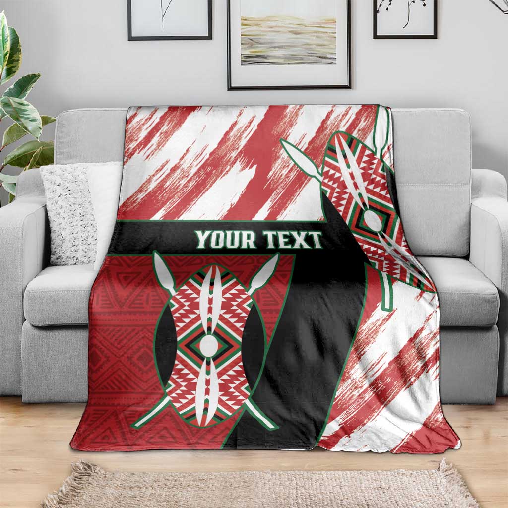 Custom Kenya Rugby Sevens Blanket Maasai Shield With African Pattern LT14